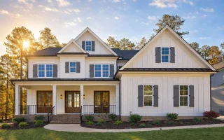 Plan  19-1190 - Indiana River |  Modern Farmhouse - 5-Bed, 4.5-Bath, 3,980 SF