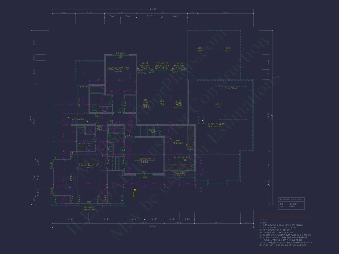Spacious Home Plan with 2 Stories, 3 Bedrooms & CAD Designs