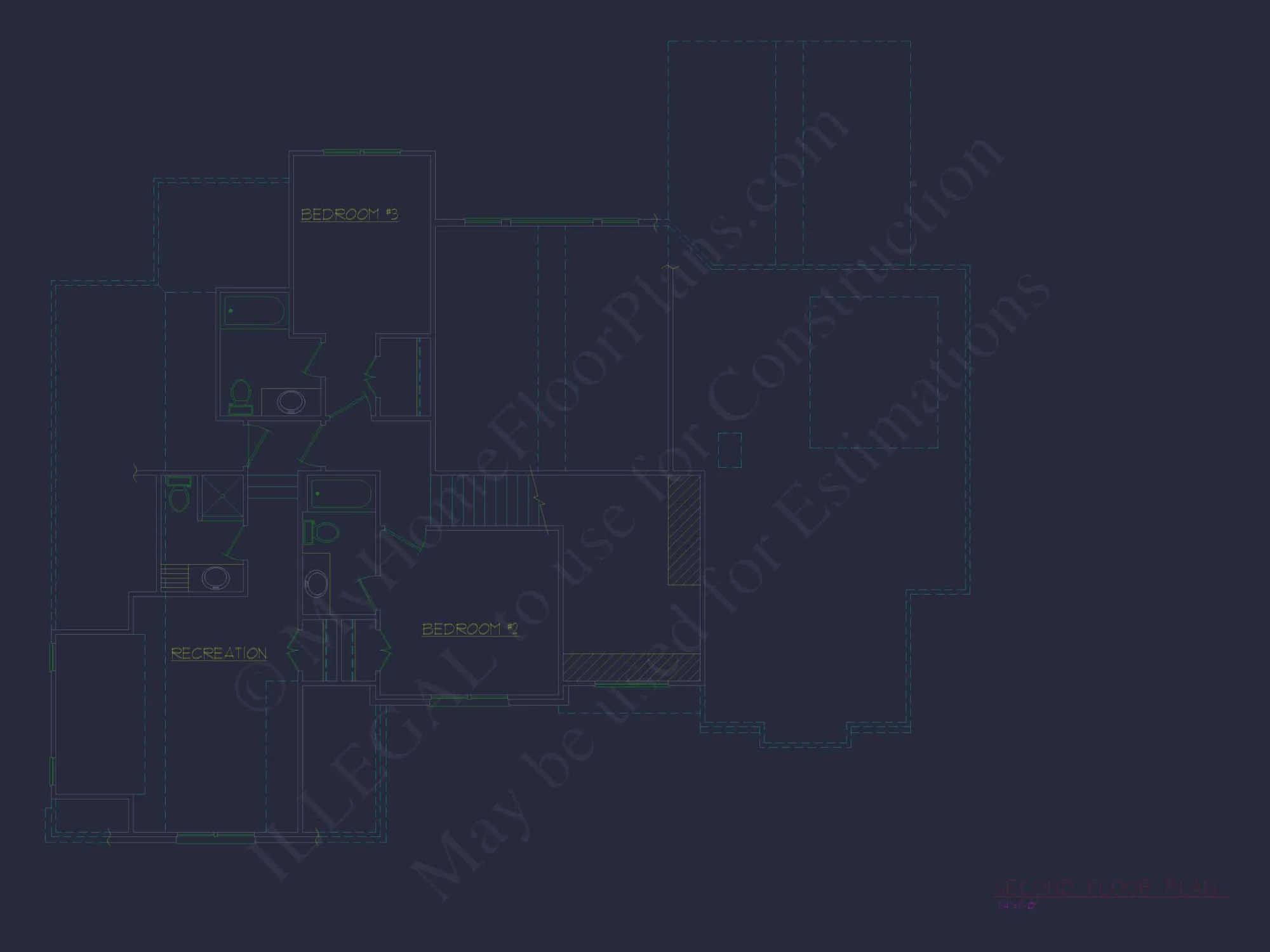 Spacious Home Plan with 2 Stories, 3 Bedrooms & CAD Designs