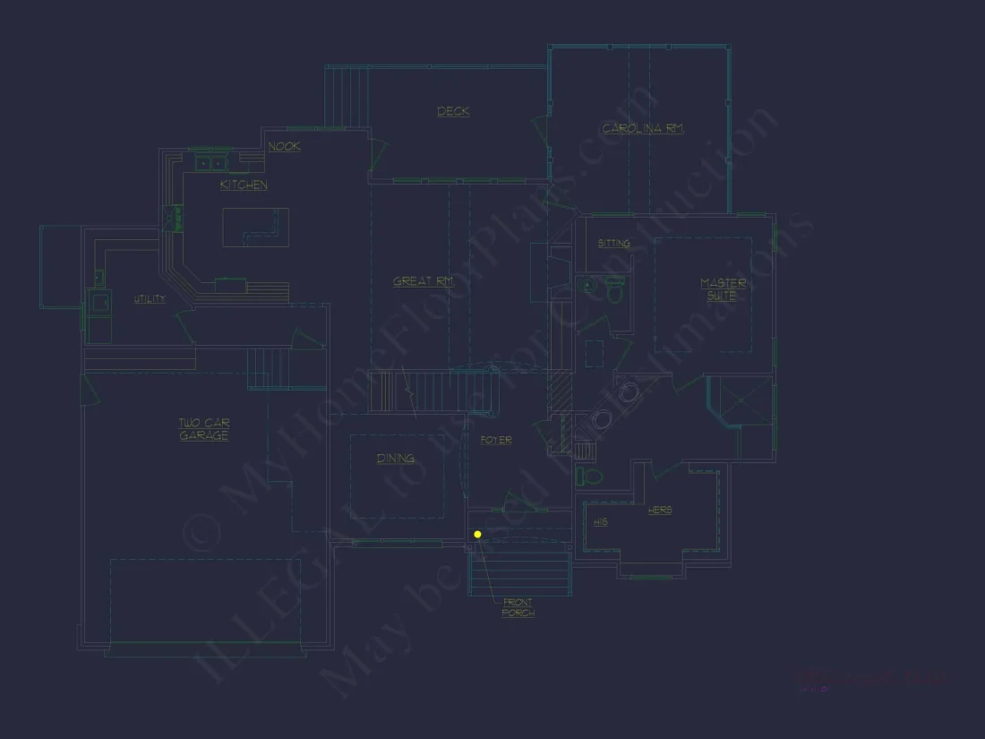 Spacious Home Plan with 2 Stories, 3 Bedrooms & CAD Designs