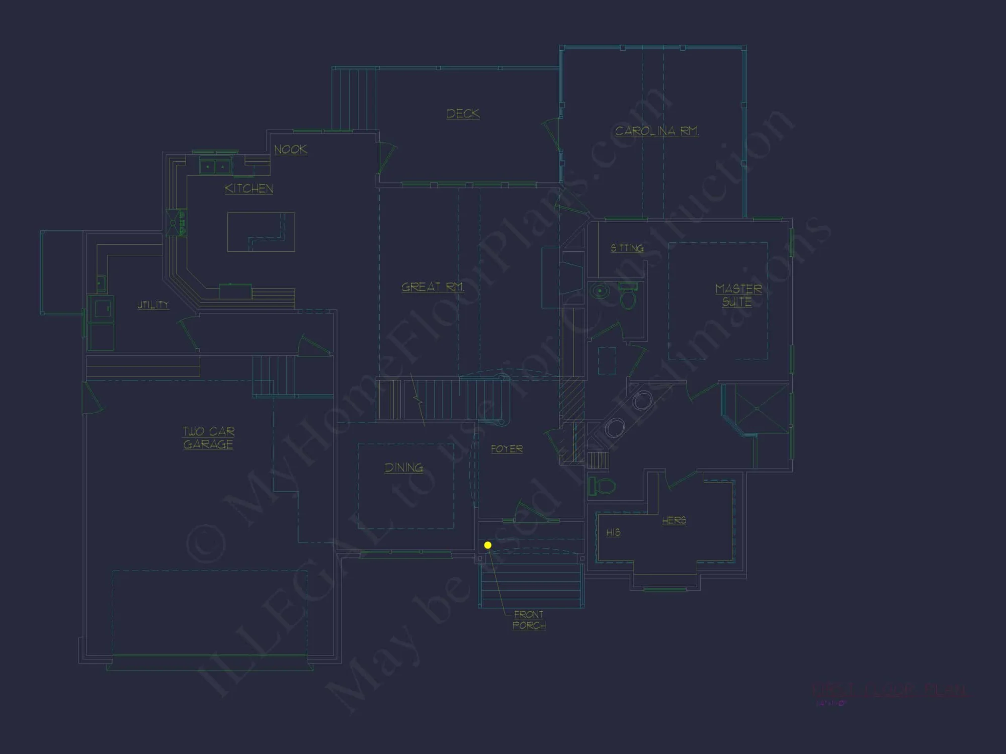 Spacious Home Plan with 2 Stories, 3 Bedrooms & CAD Designs