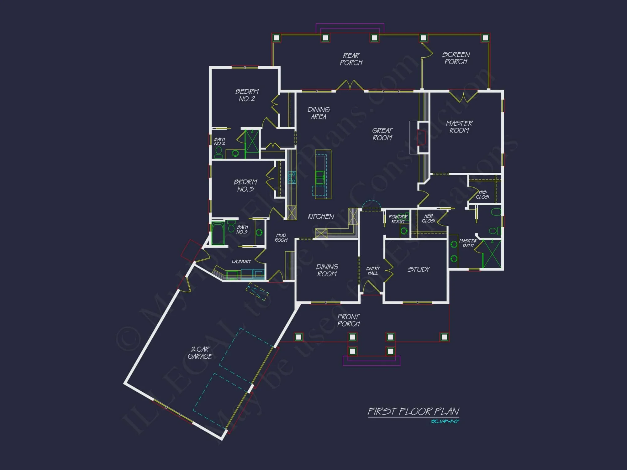 Modern Craftsman Home Plan with Spacious Floor Design and CAD Blueprint