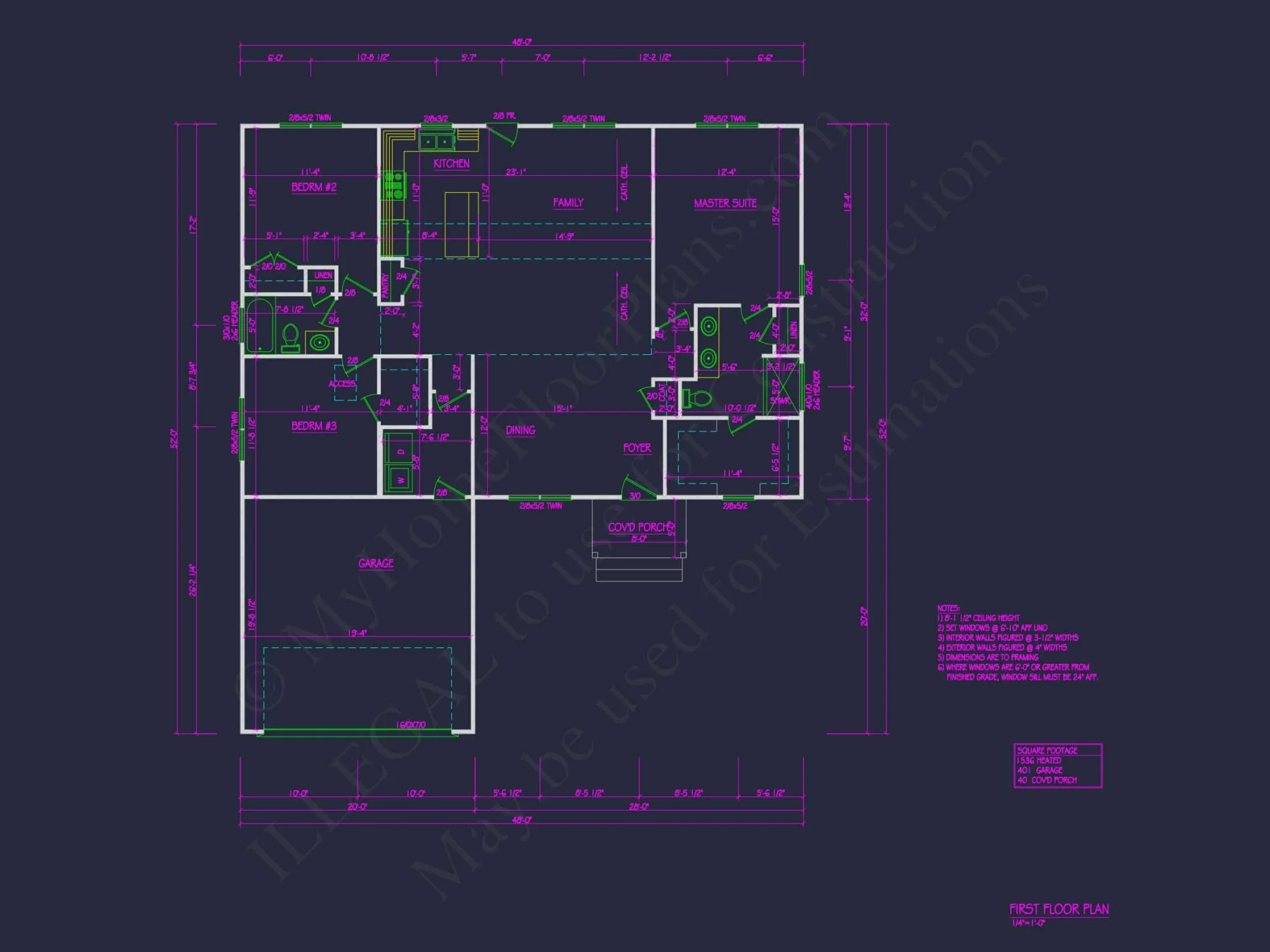 Modern CAD Home Design with Open Floor Plan and Garage