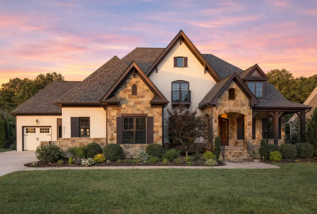 Luxury Home Floor Plan with 4 Beds, Elegant Blueprint & Design