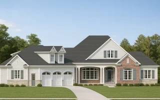 Plan  14-2074 - New Mexico Land |  Traditional Colonial - 4-Bed, 5-Bath, 4,311 SF