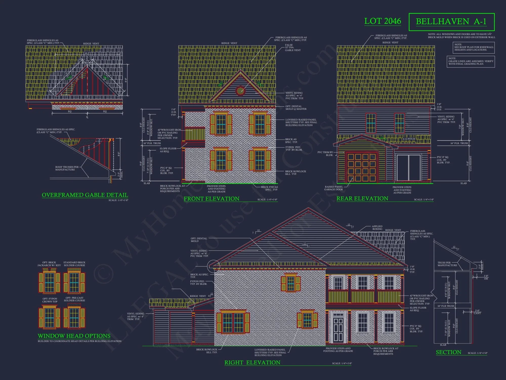 Colonial Revival Townhome Floor Plan with CAD Designs
