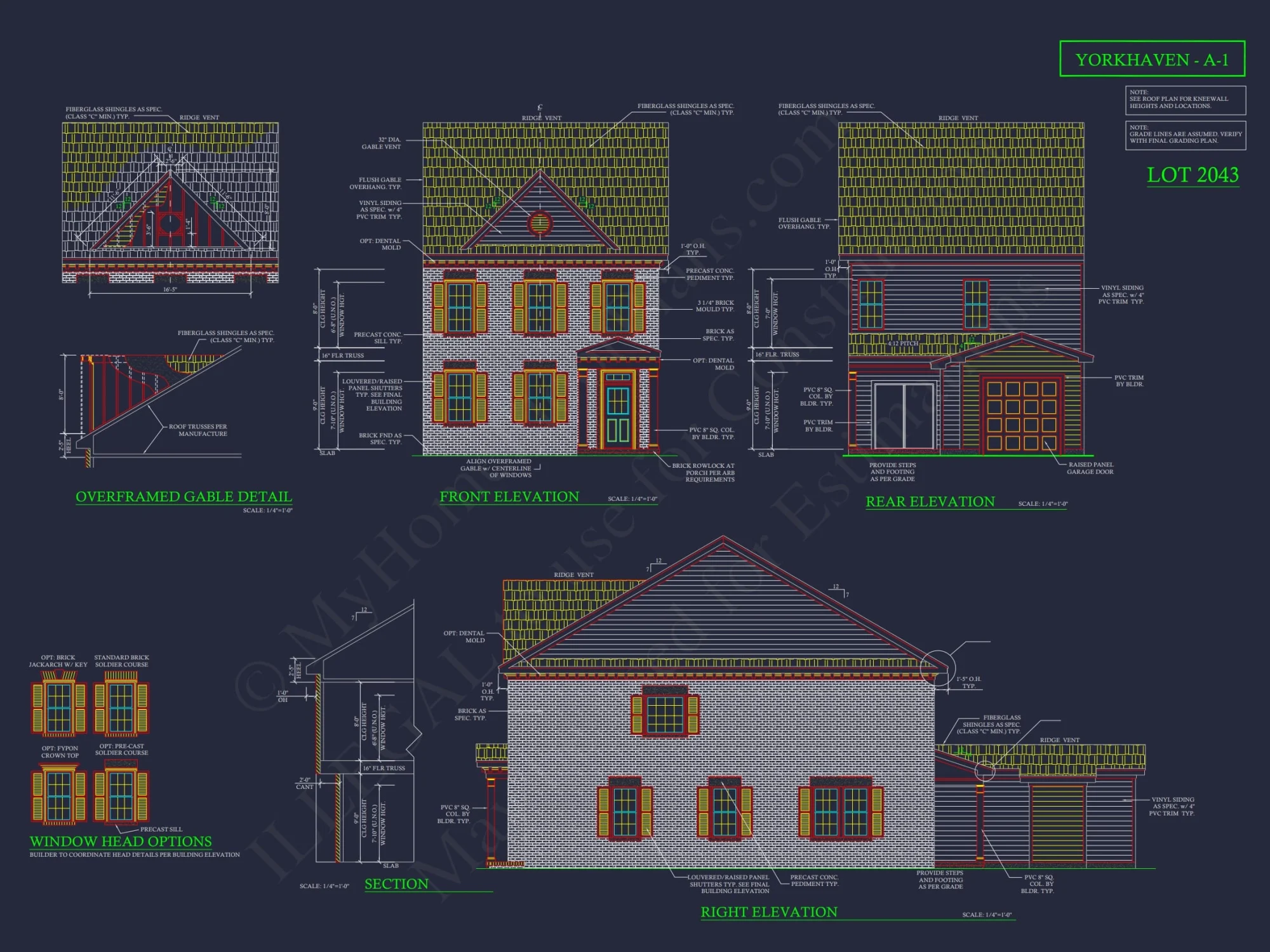 Colonial Revival Townhome Floor Plan with CAD Designs