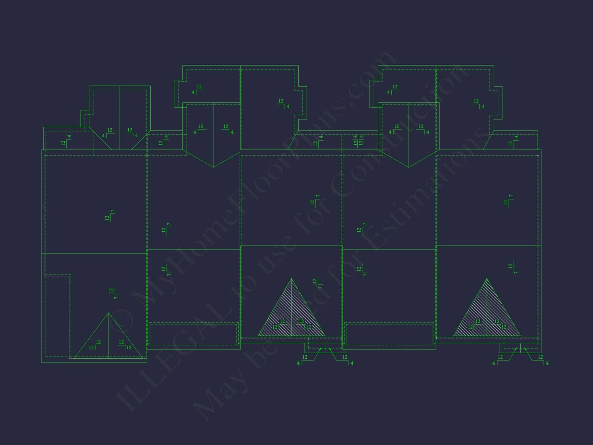 Colonial Revival Townhome Floor Plan with CAD Designs