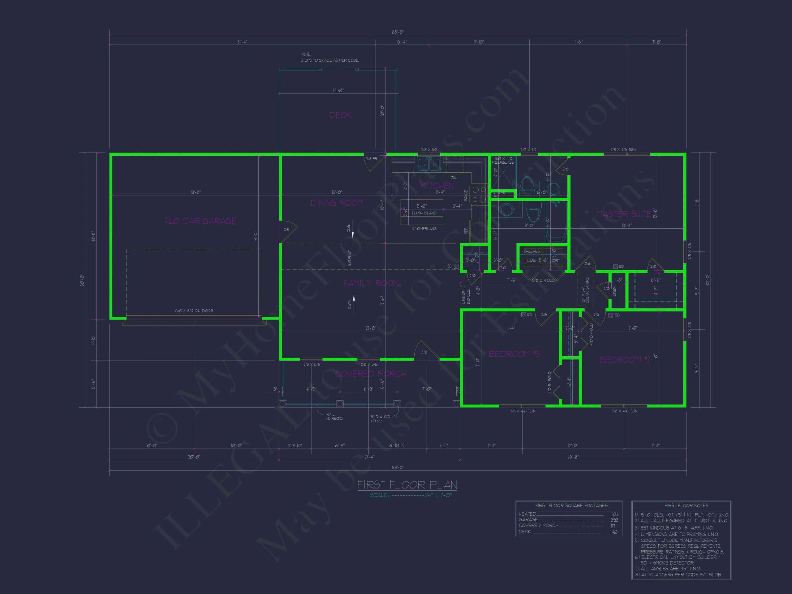 14-2130 HOUSE PLAN - Beautiful House Floor Plan with CAD Designs & Blueprint 5 Beautiful Ranch House Floor Plan with CAD Designs & Blueprint