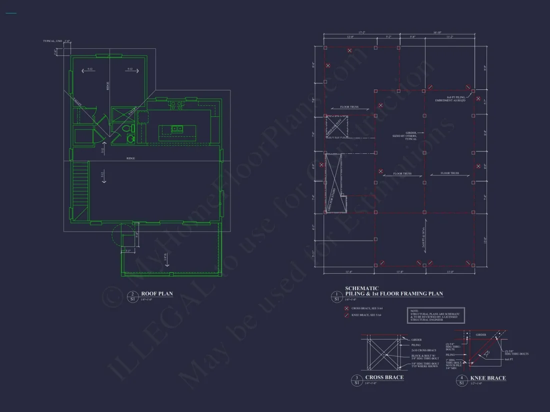 Beach Home Floor Plan with 4 Bedrooms & Modern CAD Designs