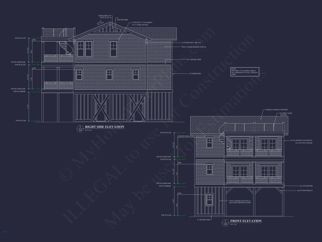 Beach Home Floor Plan with 4 Bedrooms & Modern CAD Designs
