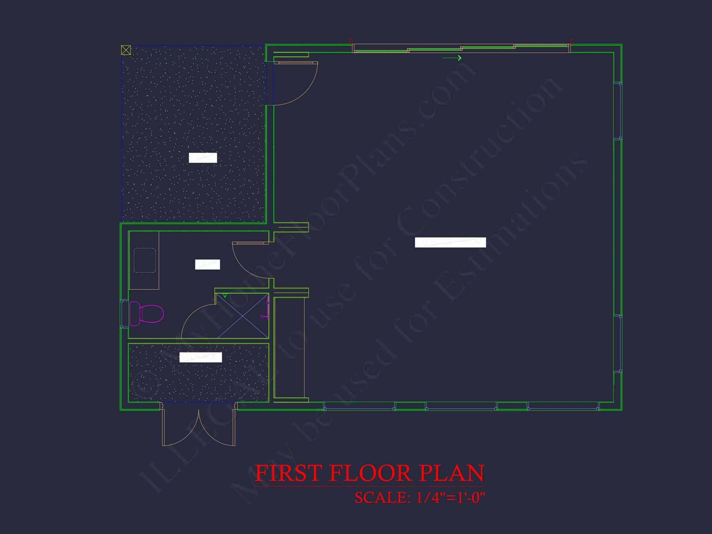20-1056 POOLHOUSE PLAN - Pool House Floor Plan with Open Layout | CAD House Designs 4 Pool House Floor Plan with Open Layout | CAD Home Designs