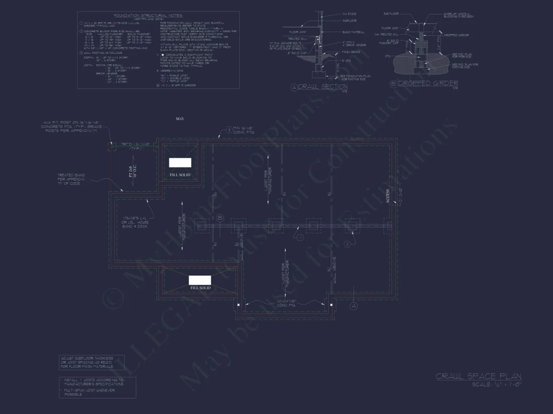 Ranch Style CAD Floor Plan for Dream Home Design and Blueprint
