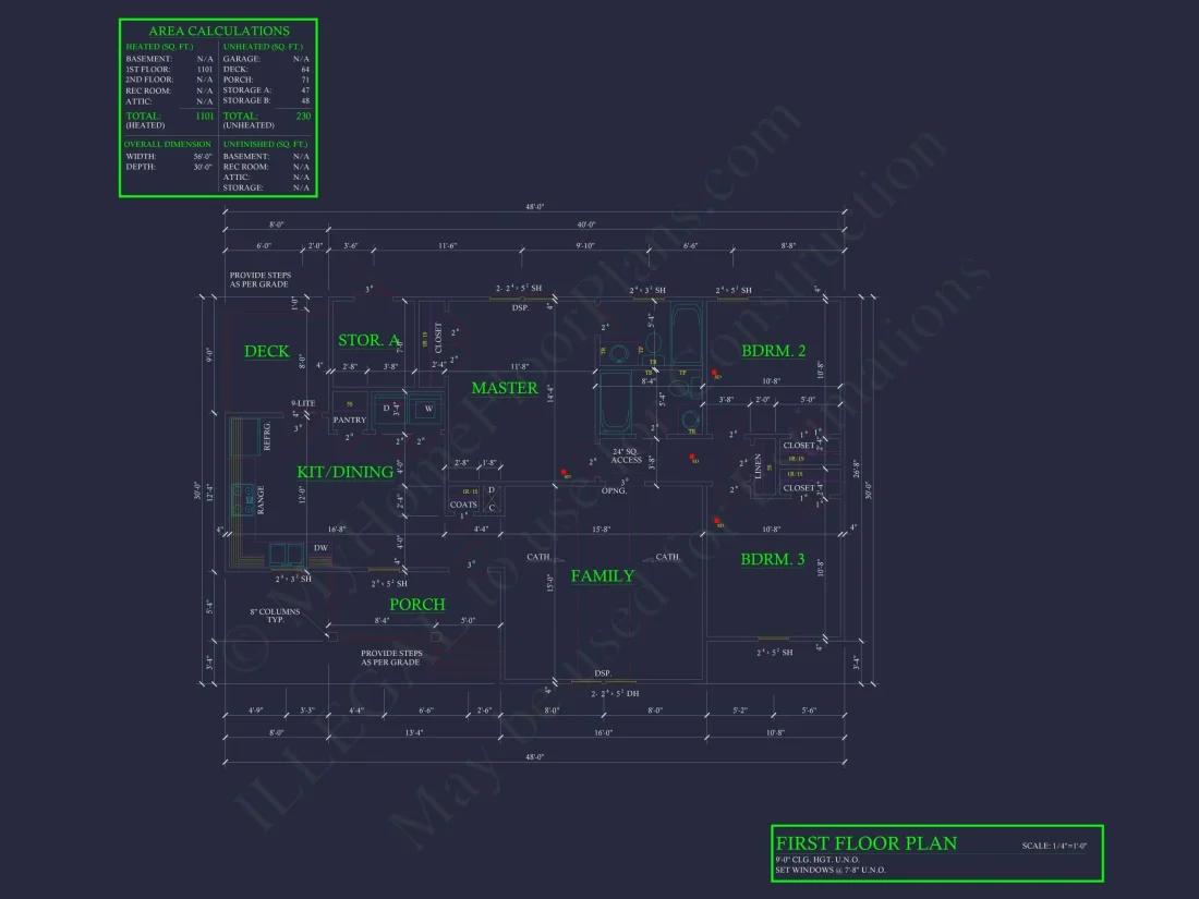 Ranch Style CAD Floor Plan for Dream Home Design and Blueprint