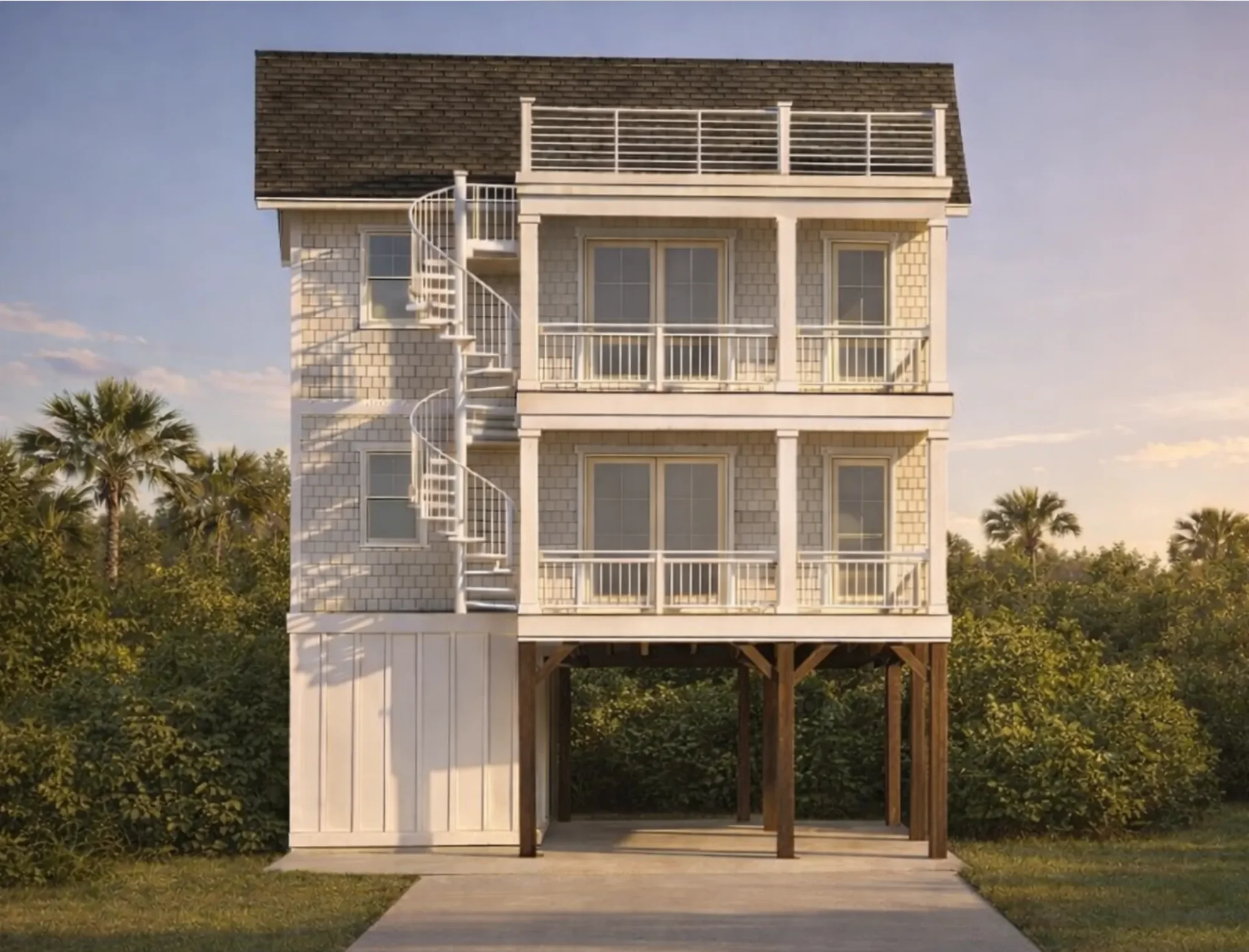 Triplex House Plans 27 Beach Home Floor Plan with 4 Bedrooms & Modern CAD DesignsBeach Home Floor Plan with 4 Bedrooms & Modern CAD Designs