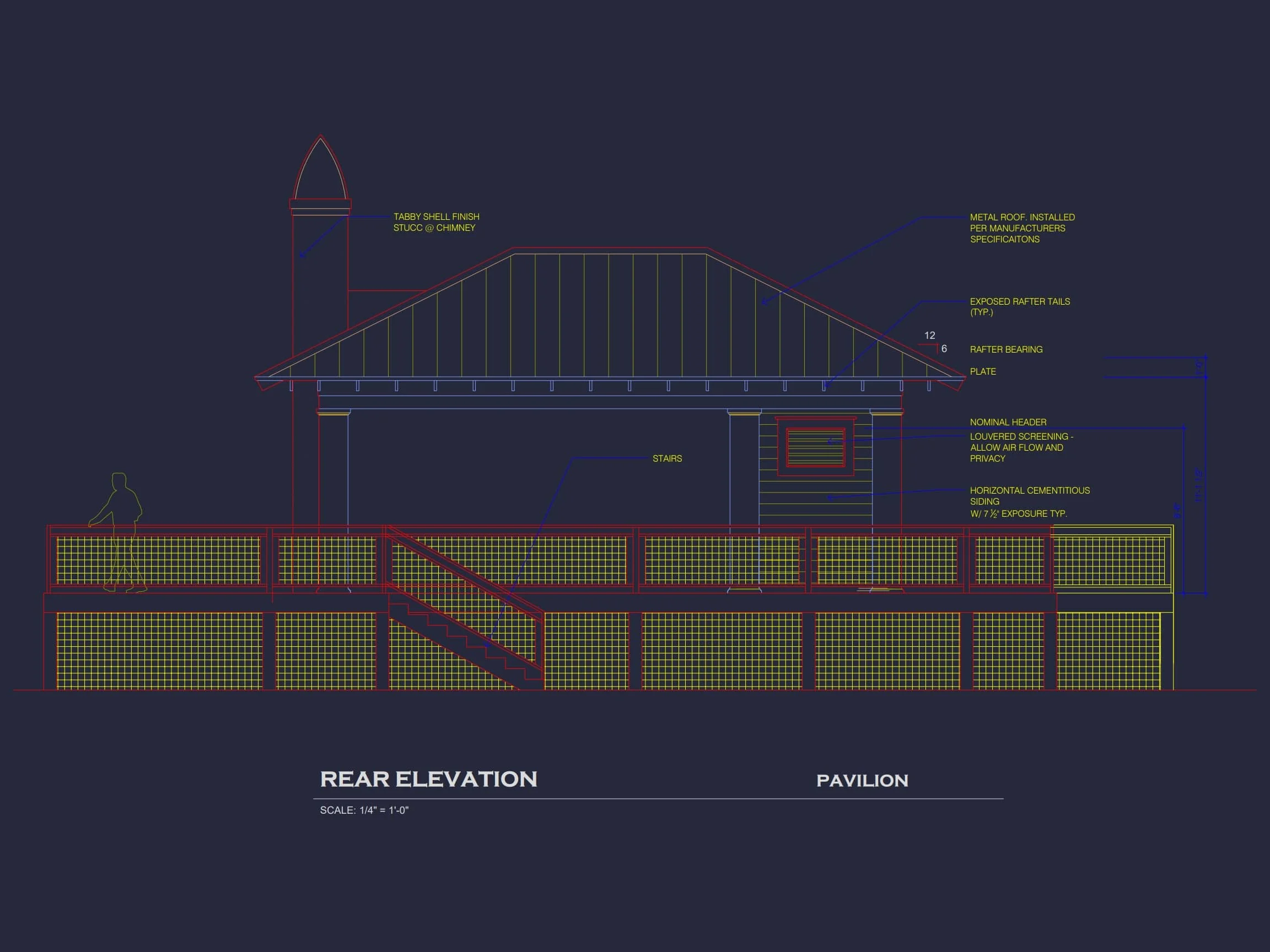 20-1719 PAVILION PLAN- Pool House Plan - 1-Bed, 1-Bath, 500 SF 7 Elegant Pavilion Home Plan: Architectural Blueprint CAD Designs