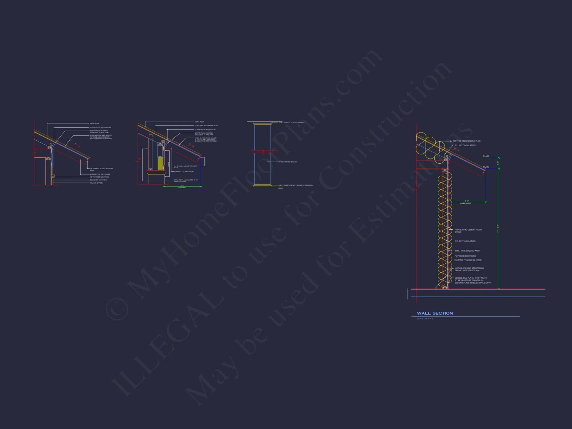 Elegant Pavilion Home Plan: Architectural Blueprint CAD Designs