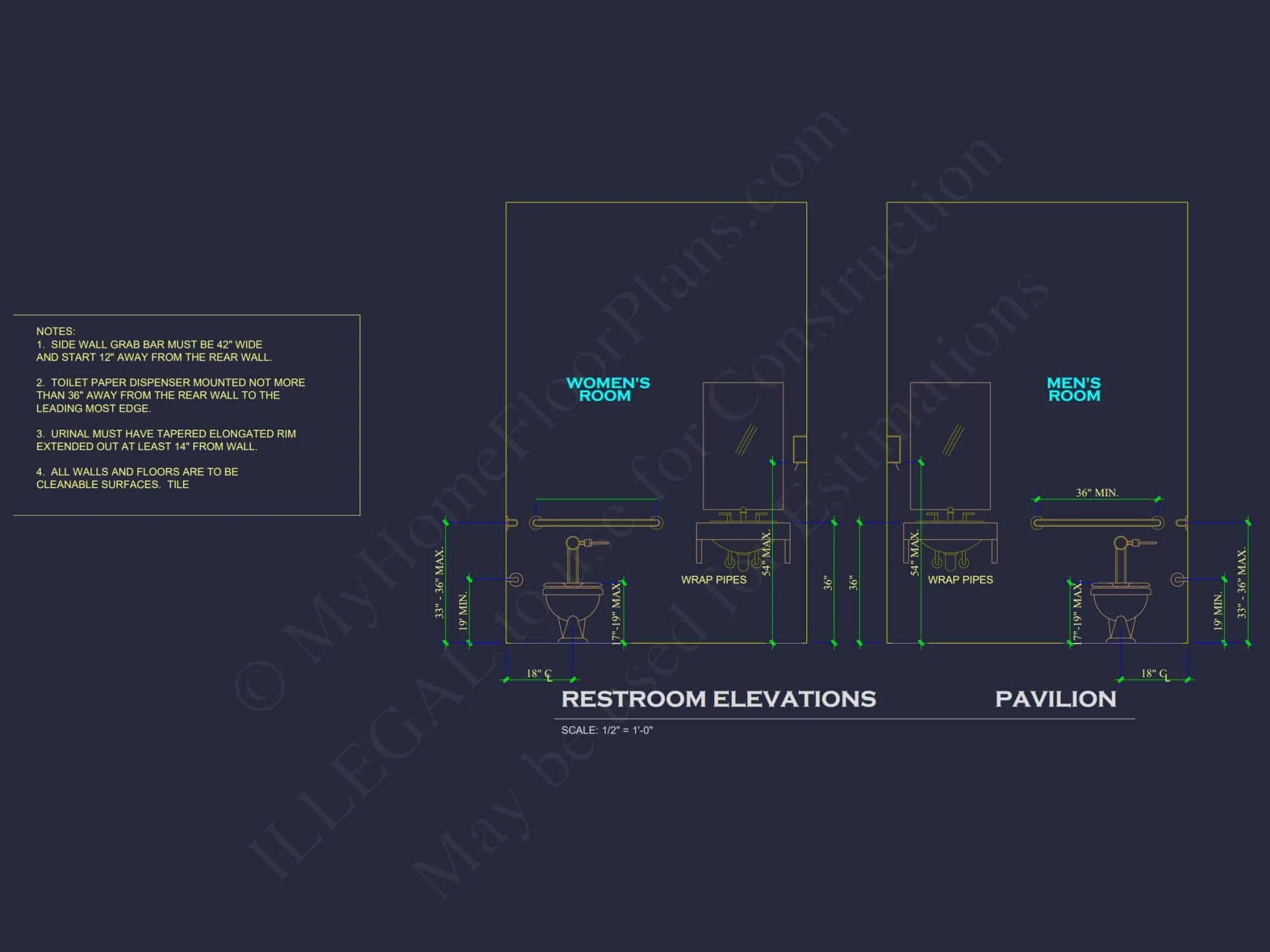 Elegant Pavilion Home Plan: Architectural Blueprint CAD Designs