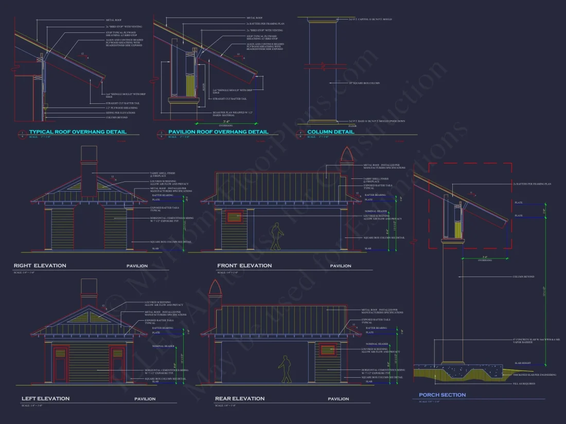 Elegant Pavilion Home Plan: Architectural Blueprint CAD Designs
