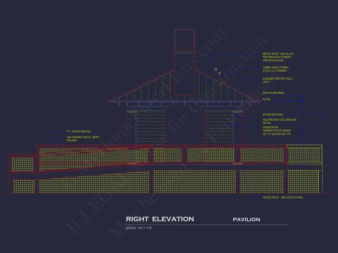 Elegant Pavilion Home Plan: Architectural Blueprint CAD Designs