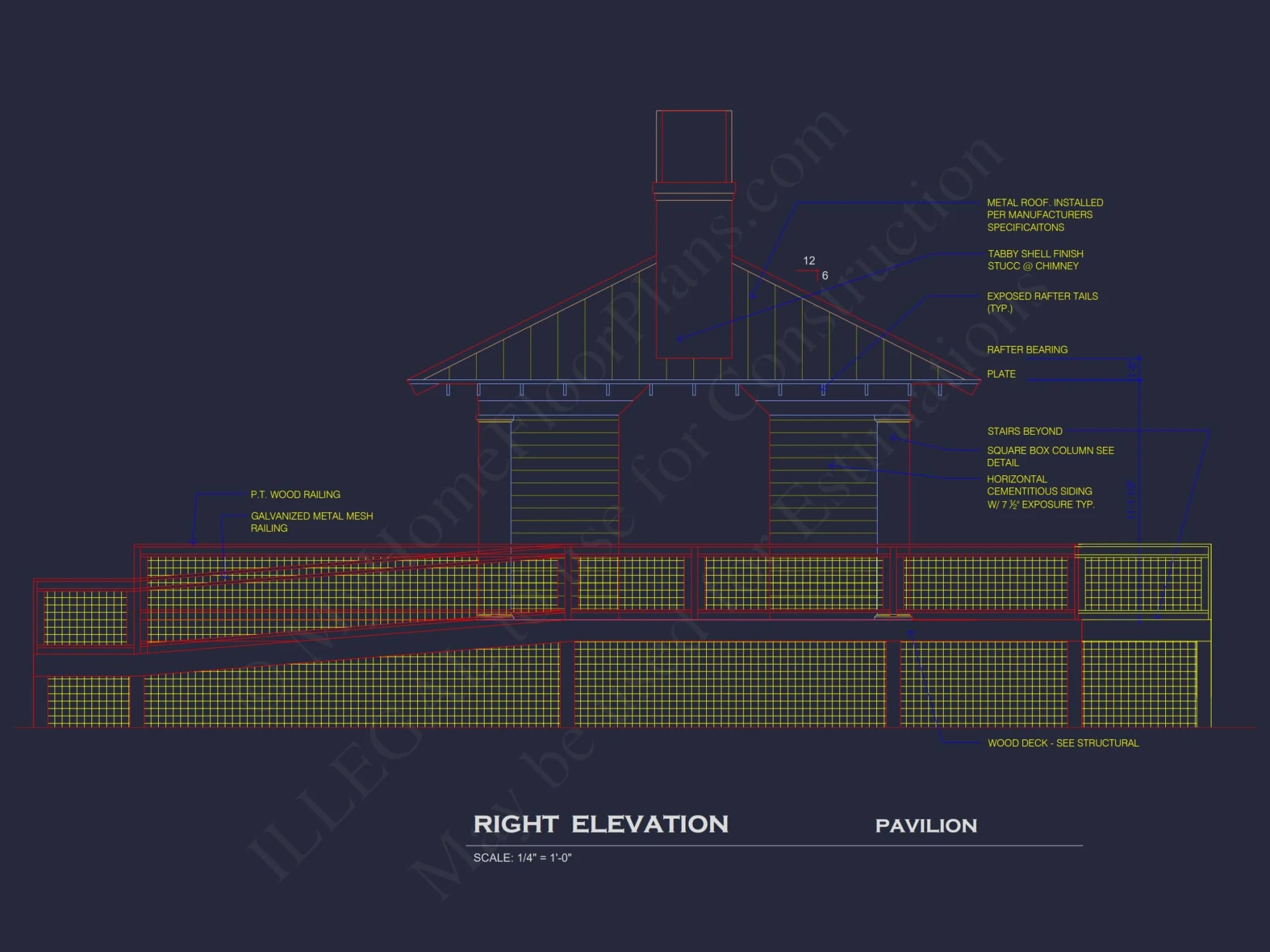 Elegant Pavilion Home Plan: Architectural Blueprint CAD Designs