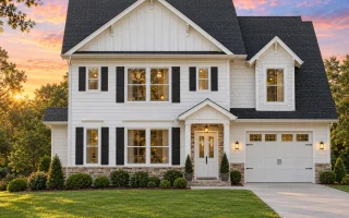 Plan  9-1592B - Virginia Commonwealth  | Traditional Colonial - 3-Bed, 2.5-Bath, 1,611 SF