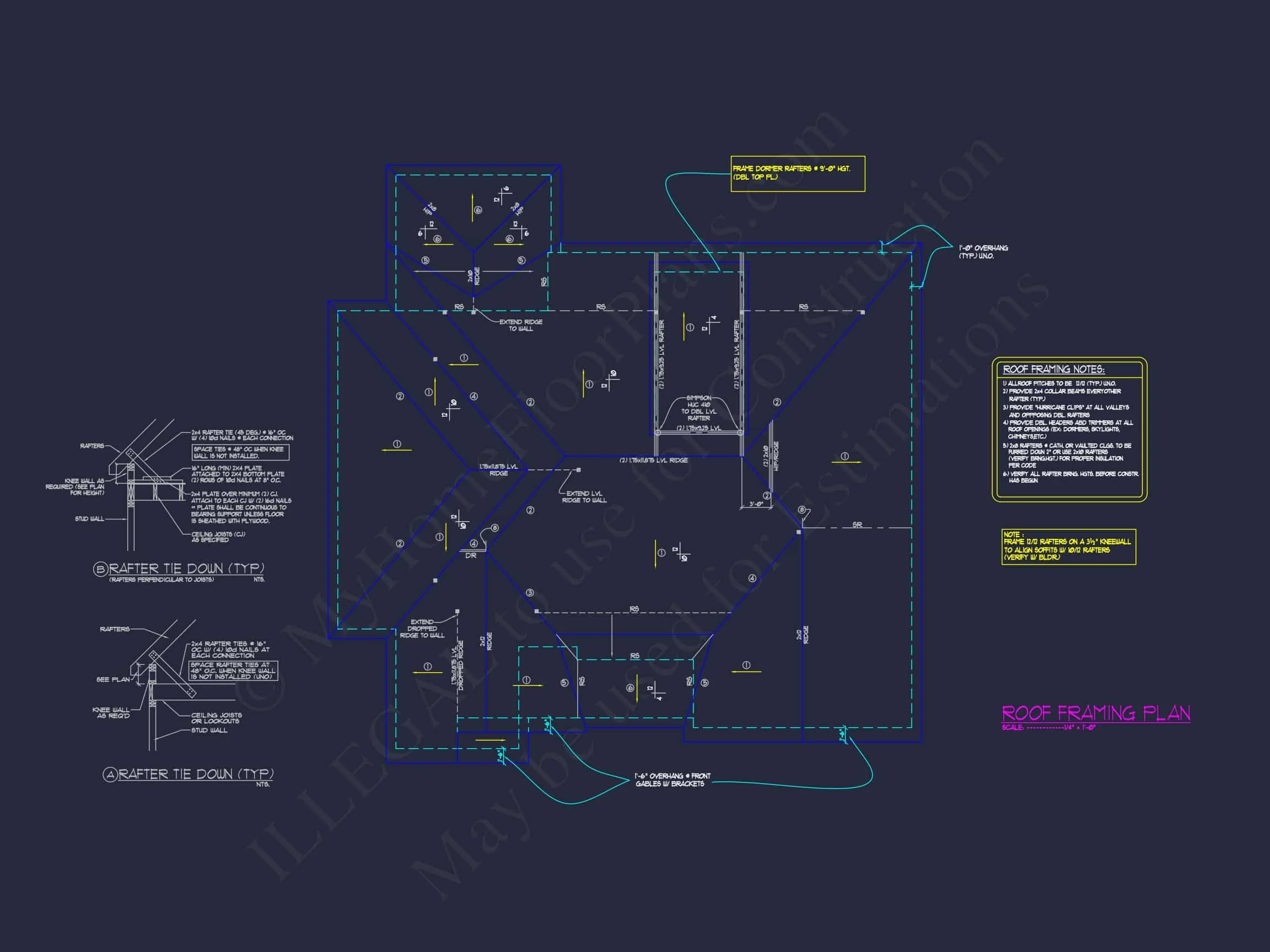 13-1194 HOUSE PLAN - Traditional Craftsman House Plan - 3-Bed, 2-Bath, 2,984 SF 24 1.5-Story House Plan with Open Layout and CAD Blueprints