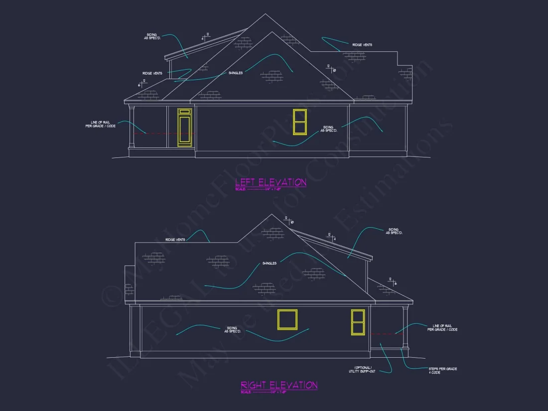 1.5-Story House Plan with Open Layout and CAD Blueprints
