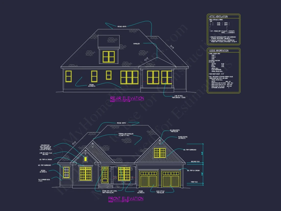 1.5-Story House Plan with Open Layout and CAD Blueprints
