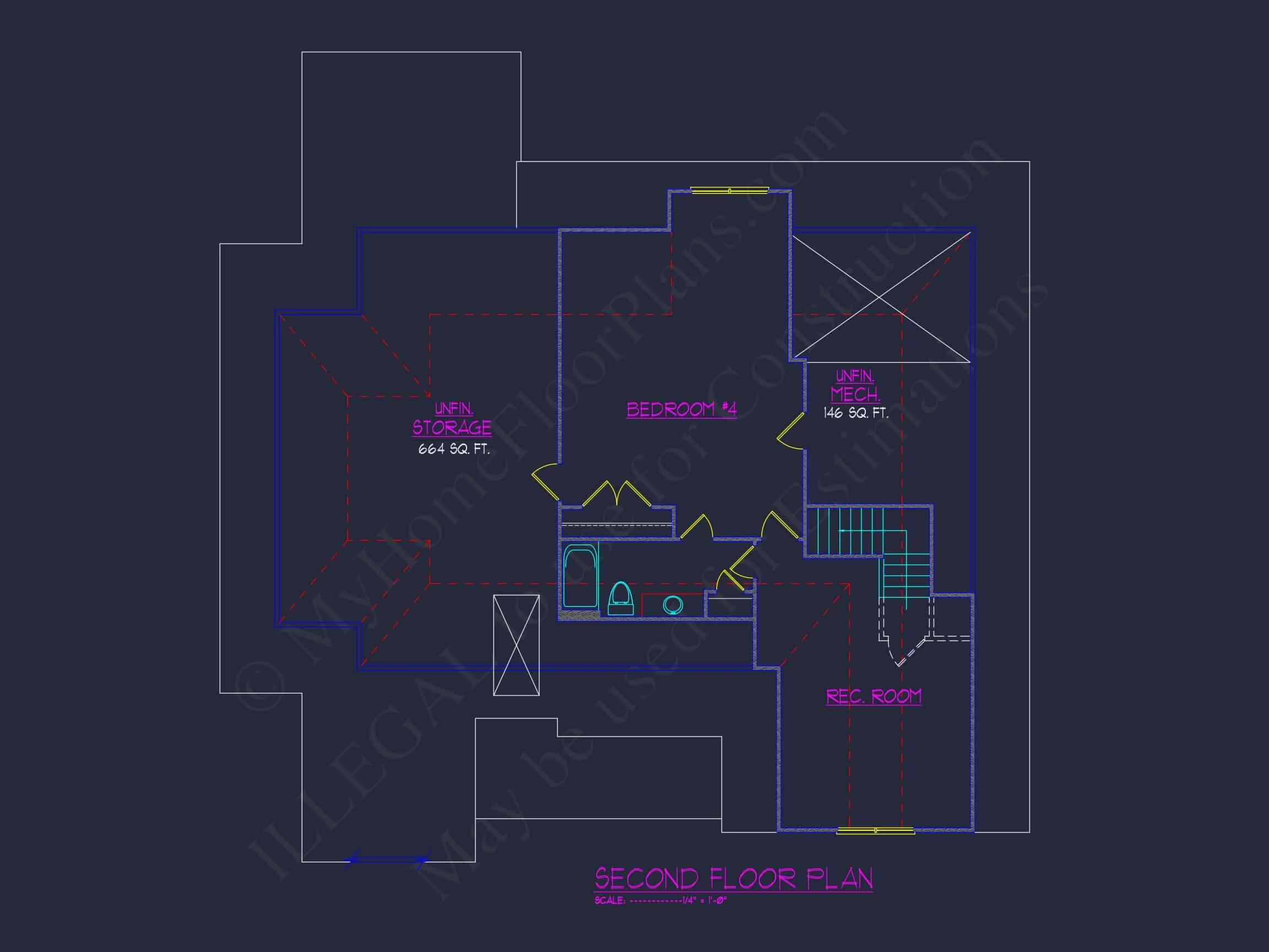 13-1194 HOUSE PLAN - Traditional Craftsman House Plan - 3-Bed, 2-Bath, 2,984 SF 32 1.5-Story House Plan with Open Layout and CAD Blueprints