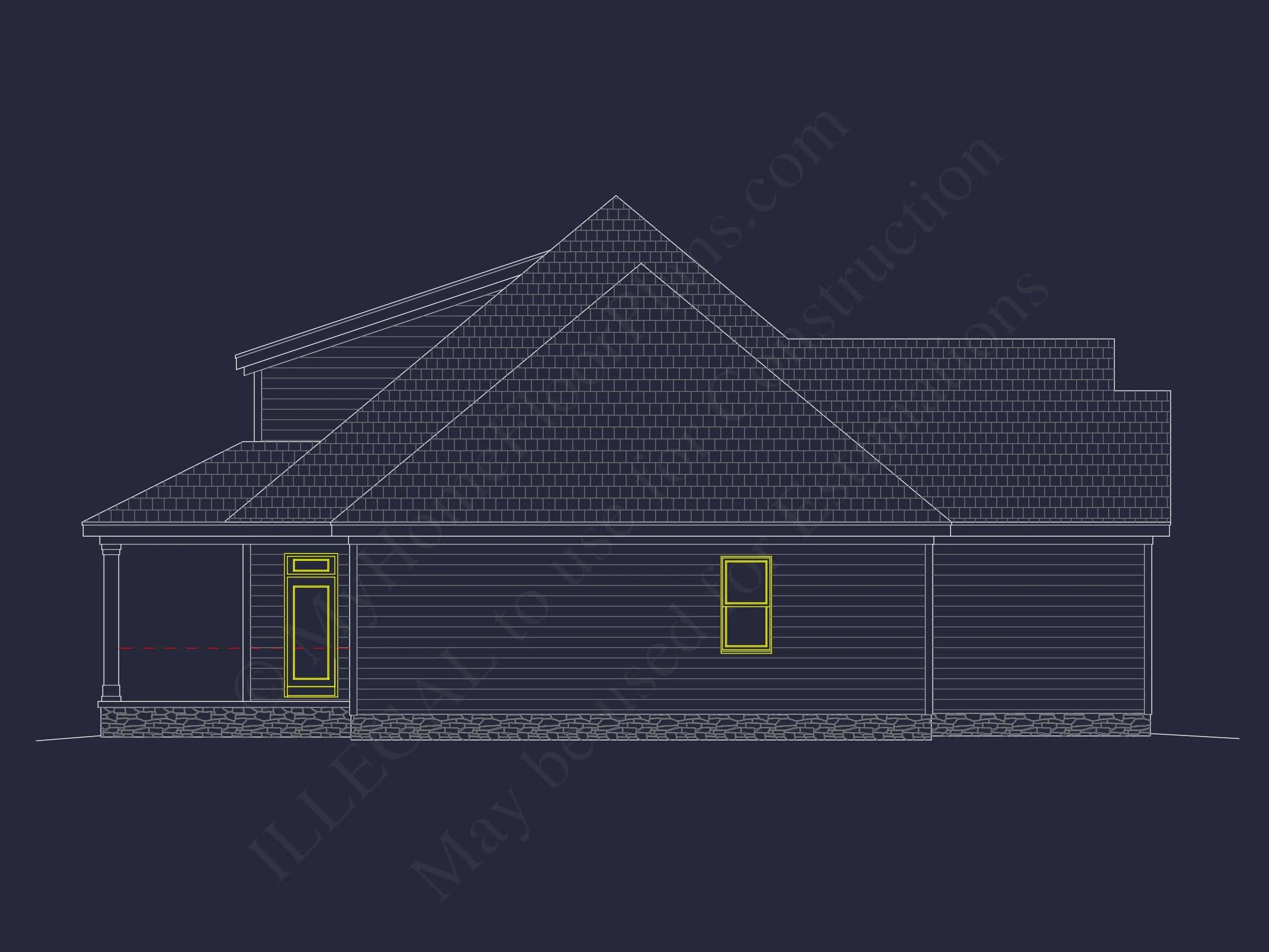 13-1194 HOUSE PLAN - Traditional Craftsman House Plan - 3-Bed, 2-Bath, 2,984 SF 35 1.5-Story House Plan with Open Layout and CAD Blueprints