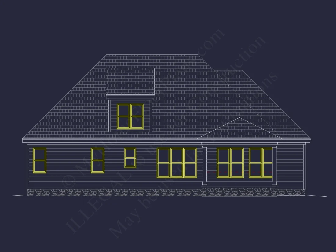 1.5-Story House Plan with Open Layout and CAD Blueprints