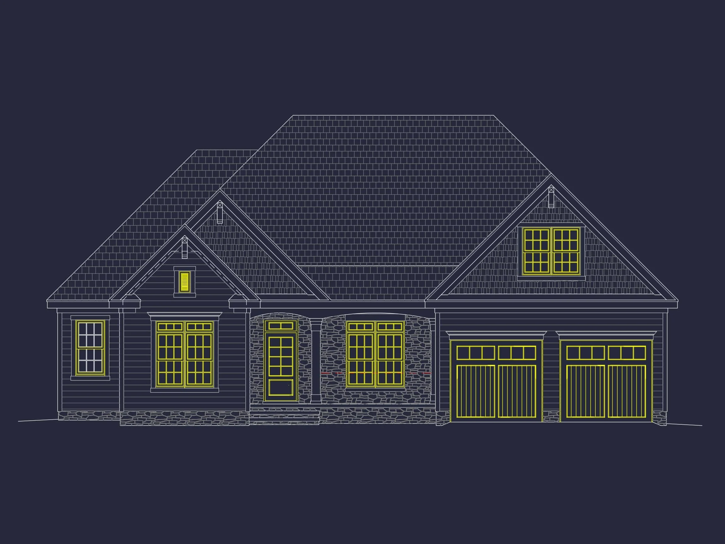 13-1194 HOUSE PLAN - Traditional Craftsman House Plan - 3-Bed, 2-Bath, 2,984 SF 22 1.5-Story House Plan with Open Layout and CAD Blueprints