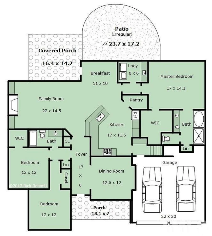 13-1194 HOUSE PLAN - Traditional Craftsman House Plan - 3-Bed, 2-Bath, 2,984 SF 3 13-1194 HOME PLAN
