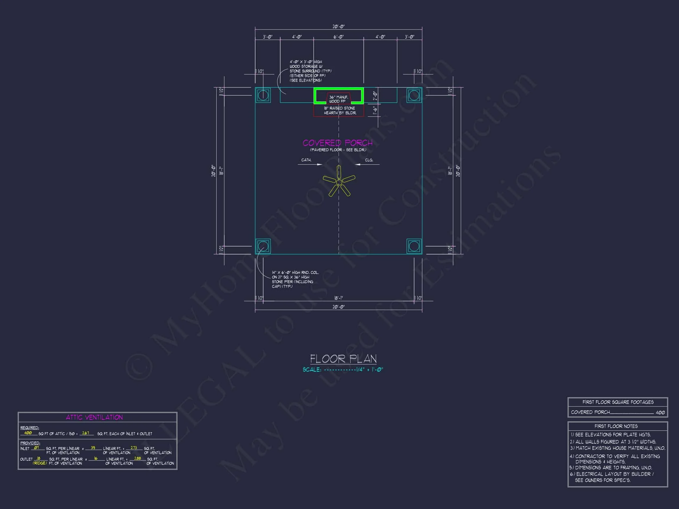 13-1811 CABANA PLAN - Cozy Cabana House Plan: CAD Blueprint & Design 6 Cozy Cabana House Plan – Vaulted Ceiling, Outdoor Fireplace & CAD Blueprints