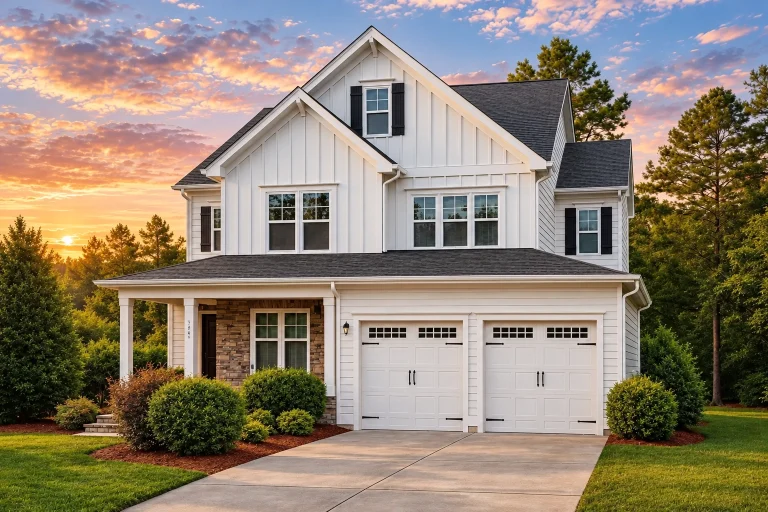 Modern Farmhouse House Plans 18 Two-story Craftsman house plan with traditional farmhouse design, front porch, and attached garage