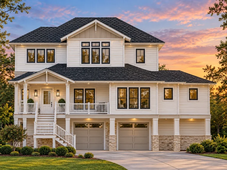 Coastal Home Floor Plan 3-Bedroom, 3-Story Design with Elevator & Garage