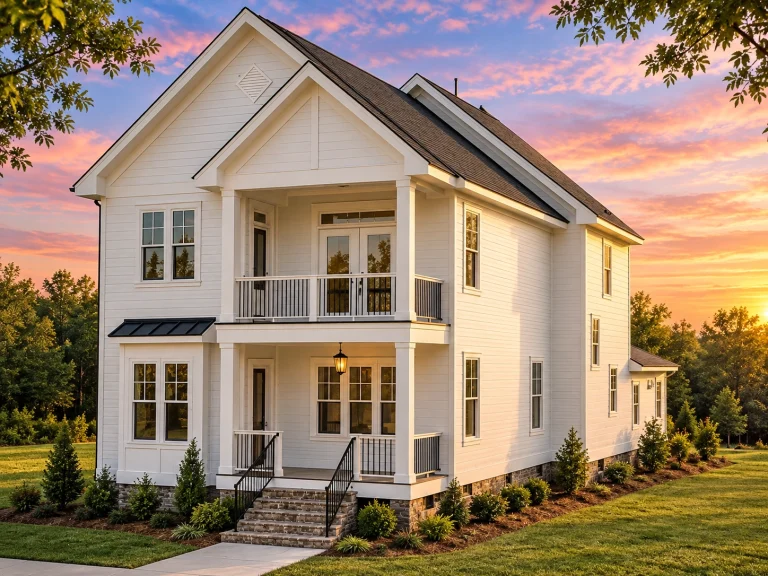Garage Apartment Plans 16 Front exterior of a Coastal Traditional home featuring double stacked porches, lap siding, and Low Country architectural detailing