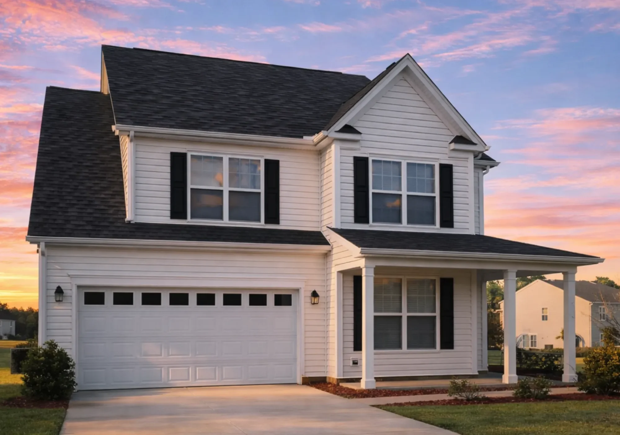 2575 SF Traditional 2-Story House Plan with Office, Vaulted Ceilings & Attached Garage