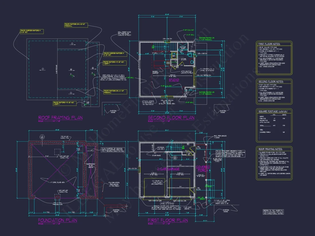 Elegant Garage Living Space Plan – CAD Architecture Blueprint