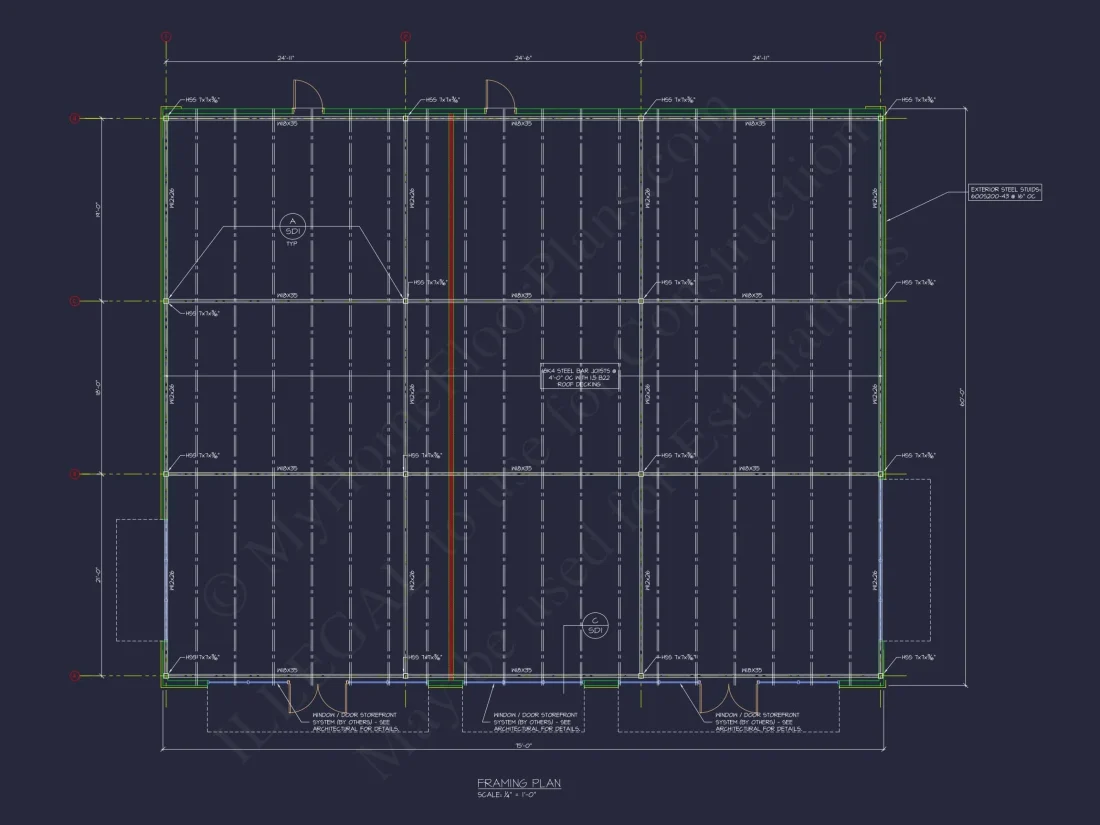 Modern Commercial Building Blueprint with CAD Designs