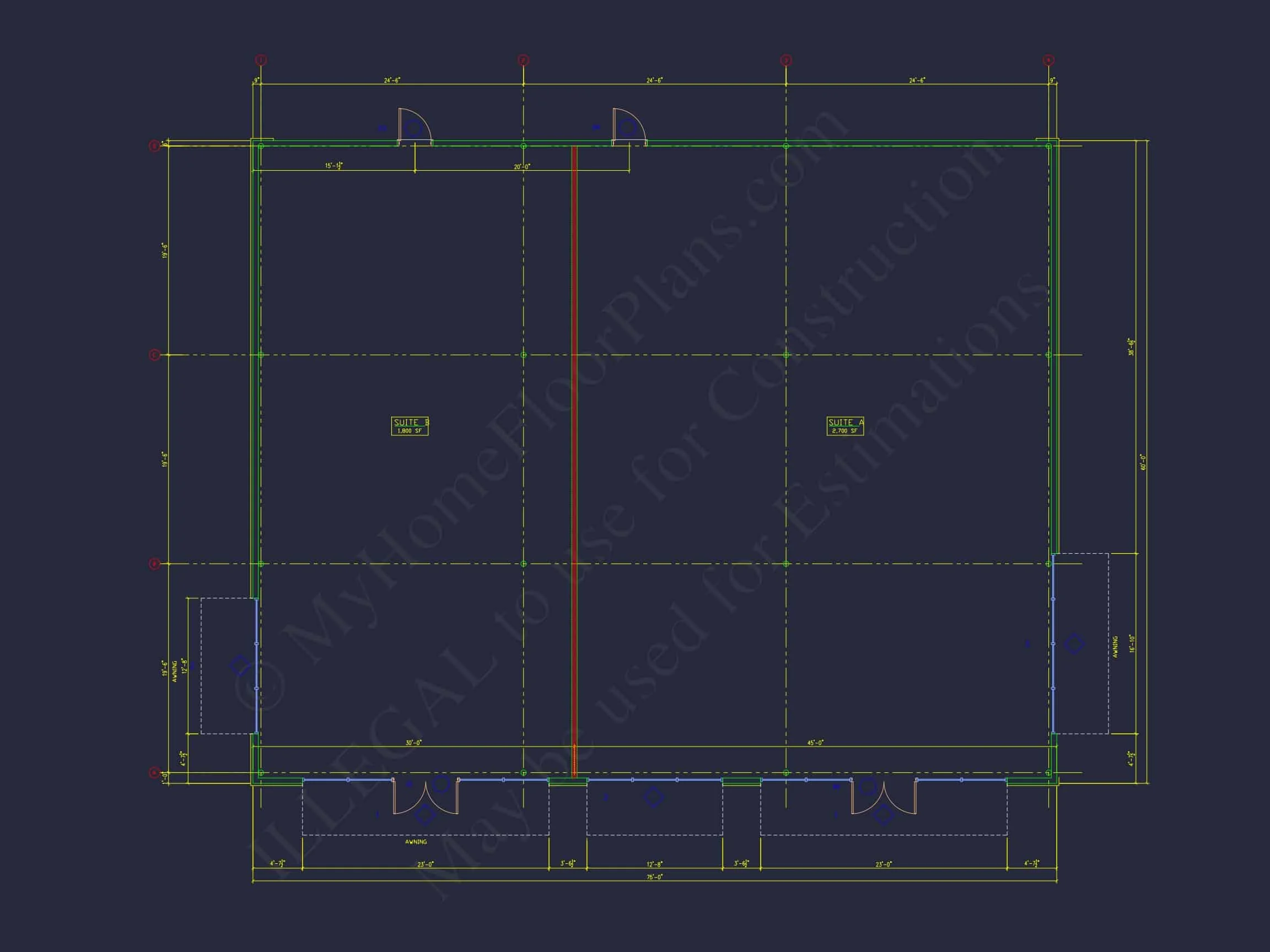 14-1359 COMMERCIAL PLAN - Modern Commercial Building Blueprint with CAD Designs 7 Modern Commercial Building Blueprint with CAD Designs