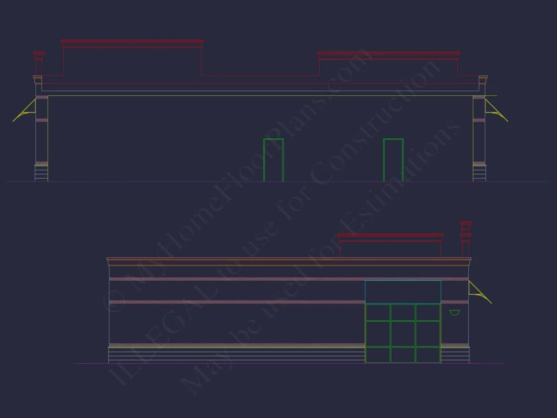 Modern Commercial Building Blueprint with CAD Designs