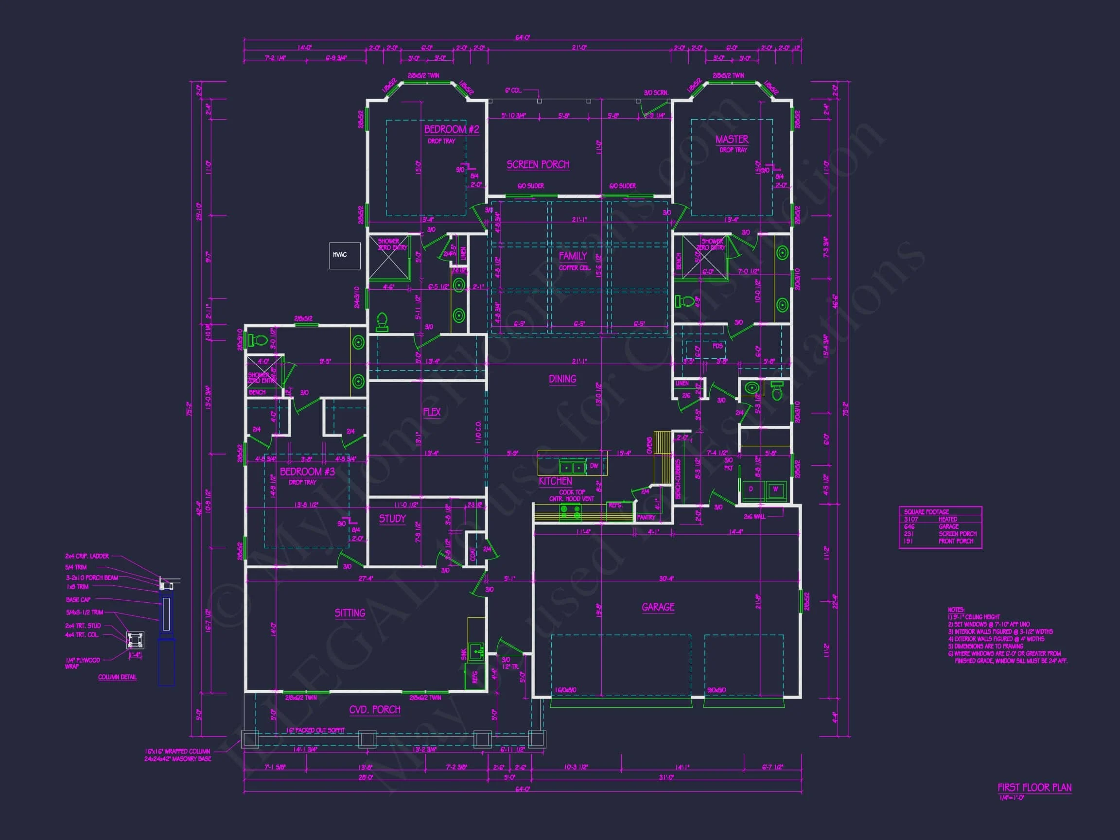 19-1948 HOUSE PLAN - Spacious 3-Bedroom House Floor Plan with CAD Designs 7 Spacious 3-Bedroom Home Floor Plan with CAD Designs