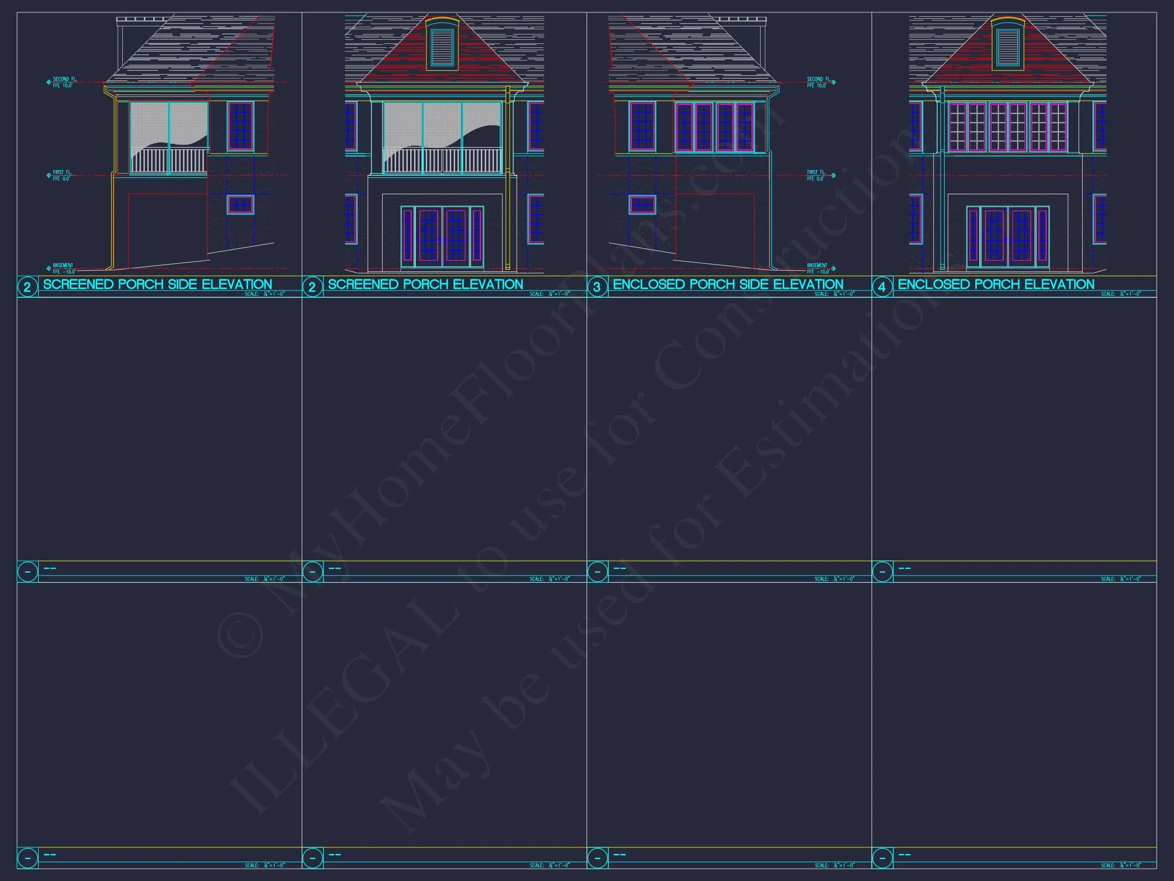 10-1929 DUPLEX PLAN- Elegant Duplex House Plan with CAD Blueprint Designs 9 Elegant Duplex House Plan with Colonial Revival Architecture