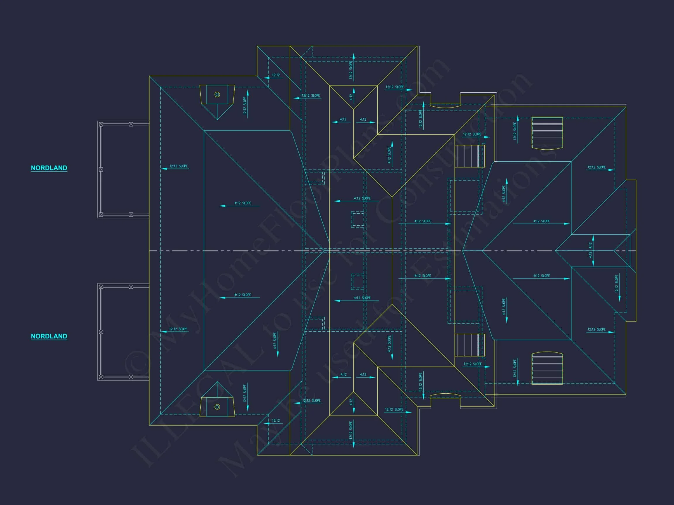 10-1929 DUPLEX PLAN- Elegant Duplex House Plan with CAD Blueprint Designs 16 Elegant Duplex House Plan with Colonial Revival Architecture