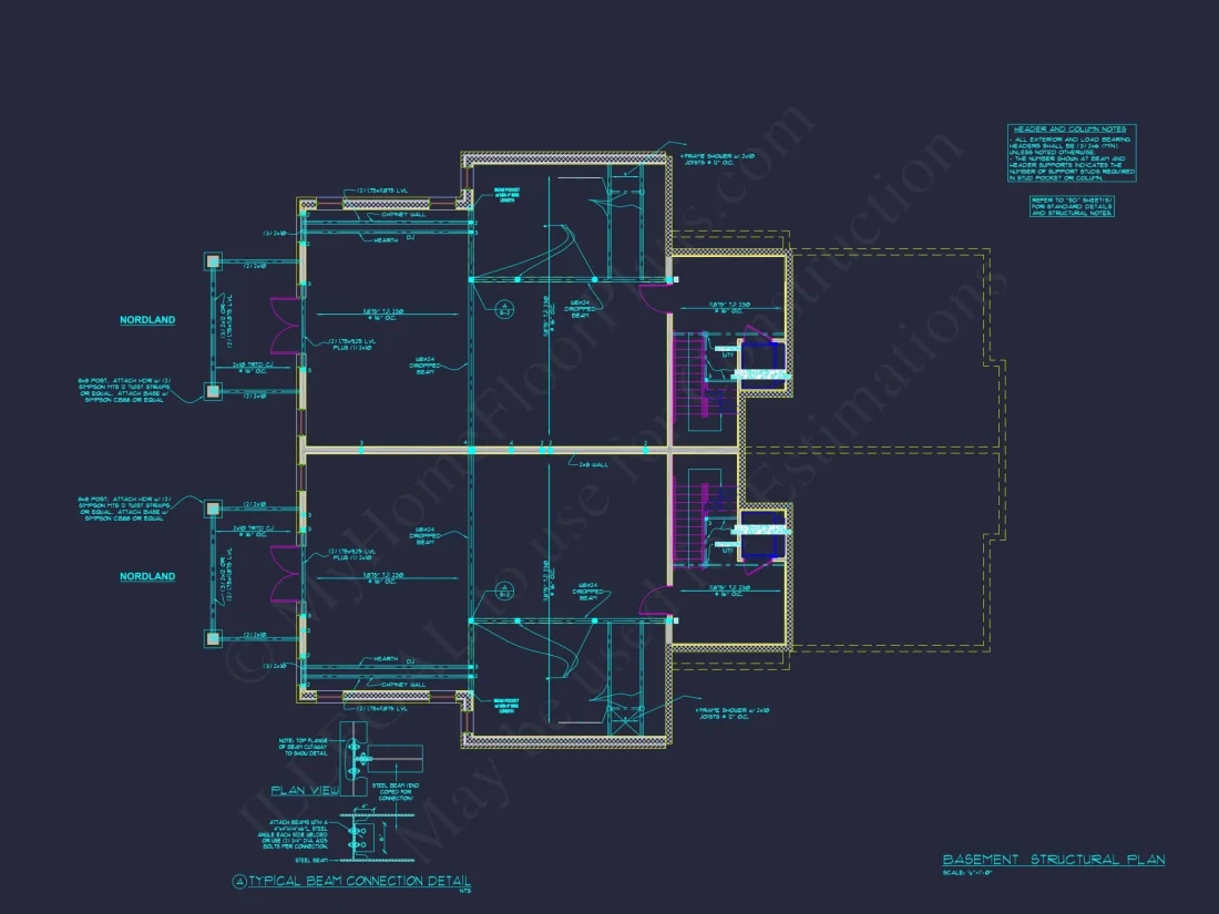 Elegant Duplex House Plan with Colonial Revival Architecture
