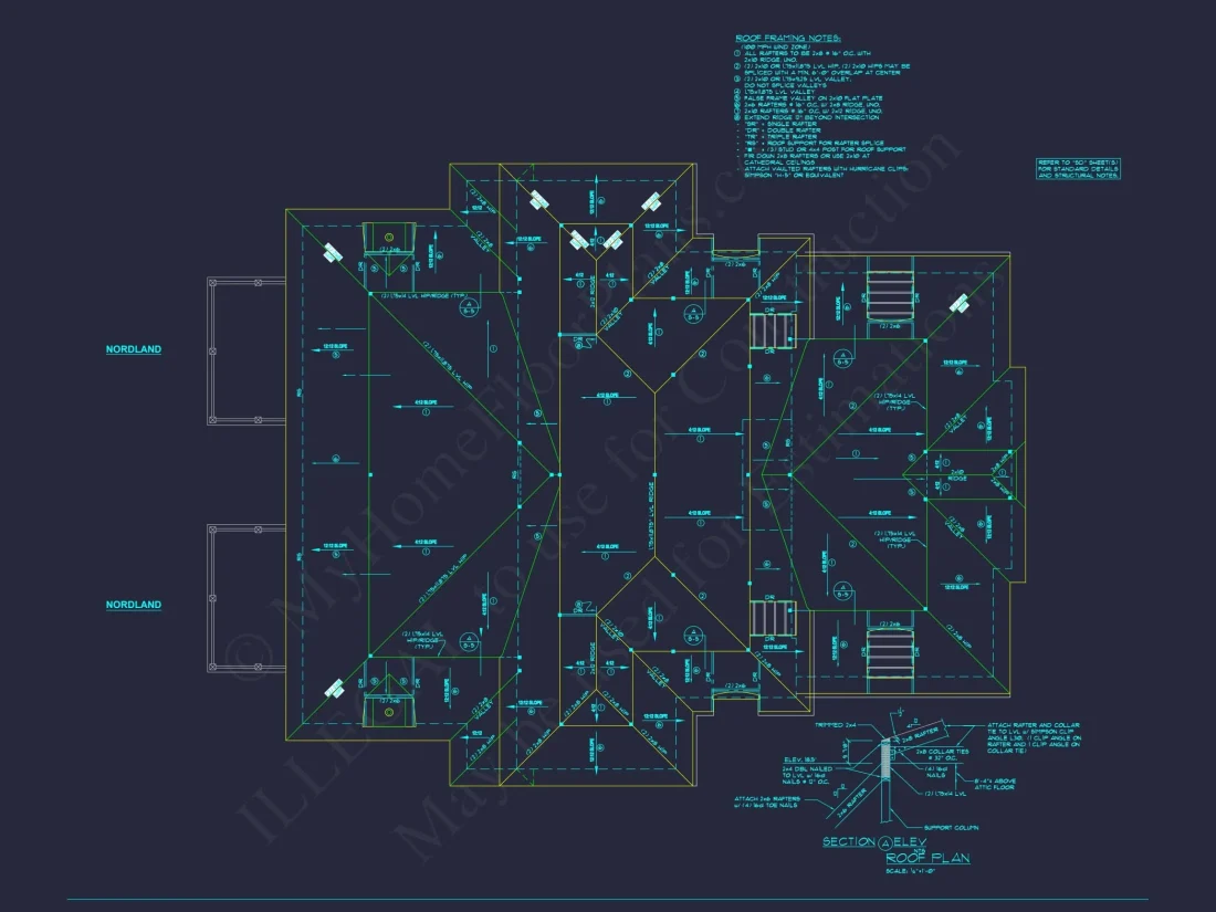 Elegant Duplex House Plan with Colonial Revival Architecture
