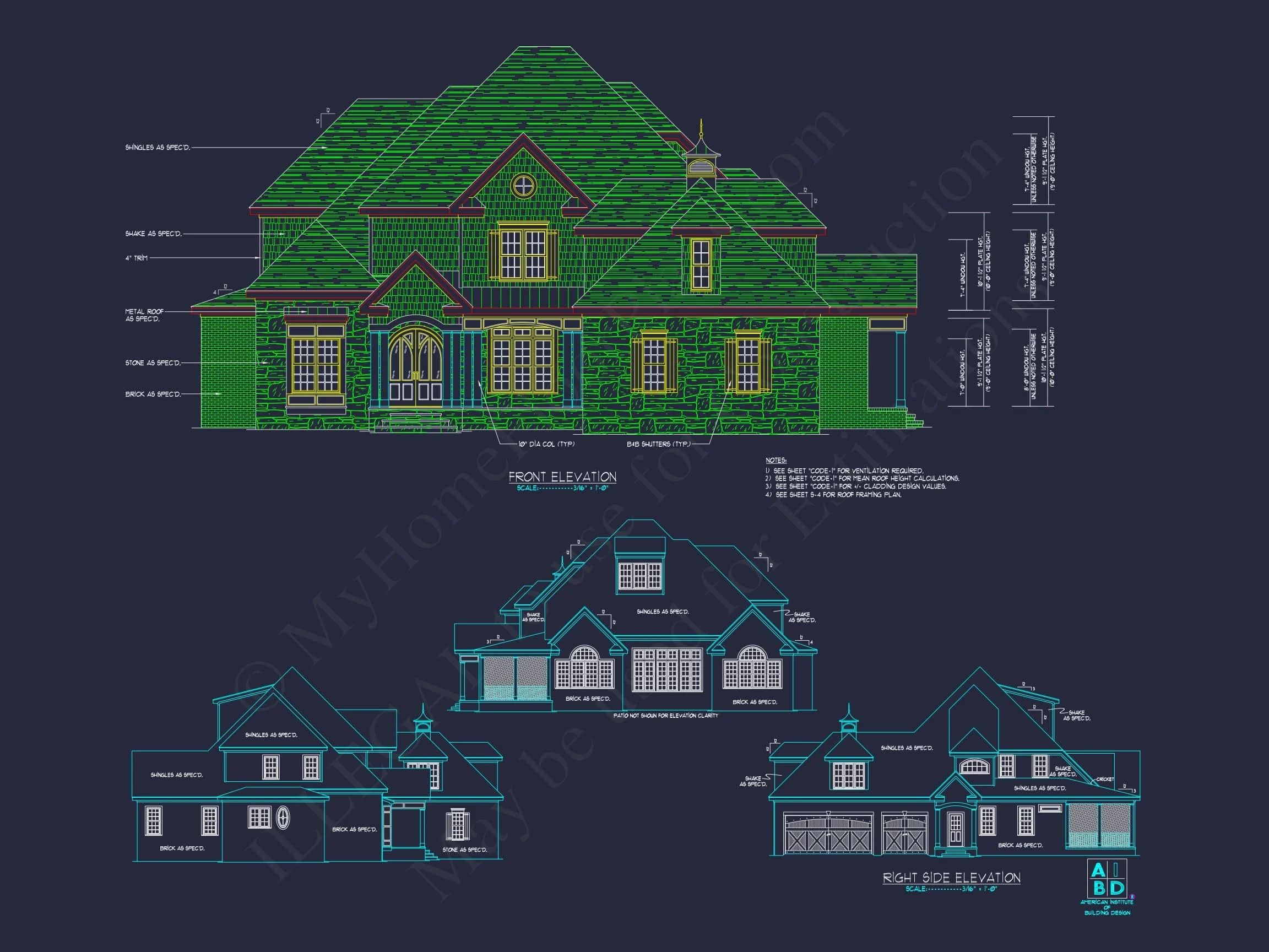 9-1829B HOUSE PLAN - Elegant House Plan with CAD Designs, Spacious Layout & Features 17 Elegant 2-Story House Plan with Vaulted Ceilings and Outdoor Living