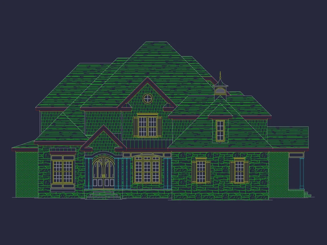 Elegant 2-Story House Plan with Vaulted Ceilings and Outdoor Living